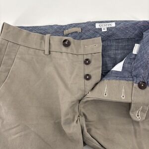 Gustin Pants Men 32  Gray California Slim Button Fly Twill Washed